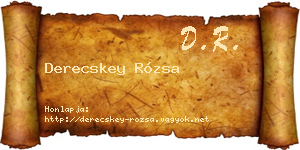 Derecskey Rózsa névjegykártya